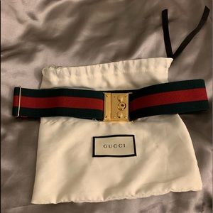 Women’s striped green and red belt